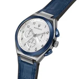 Alternative view of Maserati Men’s Chronograph Quartz Blue Hybrid Strap White Dial 43mm Watch R8871639001