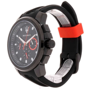 Maserati Men’s Chronograph Quartz Black Silicone Strap Black Dial 44mm Watch R8851123007