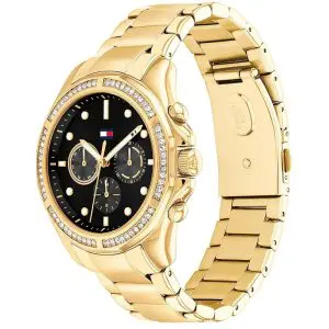 Tommy Hilfiger Women’s Quartz Gold Stainless Steel Black Dial 41mm Watch 1782570