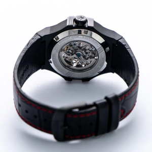 Maserati Men’s Automatic Black Leather Strap Black Skeleton Dial 42mm Watch R8821108008