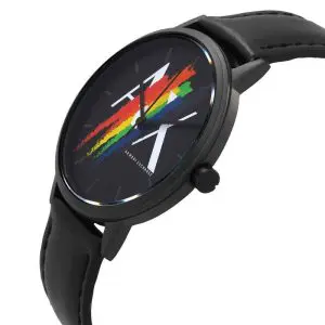 Alternative view of Armani Exchange Men’s Quartz Black Leather Strap Black Dial 42mm Watch AX7120