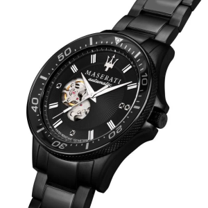 Maserati Men’s Automatic Black Stainless Steel Black Skeleton Dial 44mm Watch R8823140005