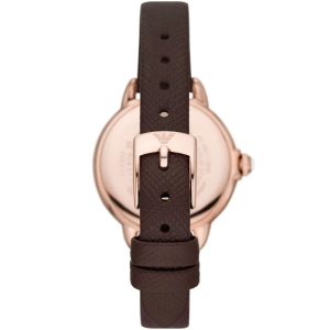 Emporio Armani Women’s Quartz Brown Leather Strap Silver Dial 32mm Watch AR11568