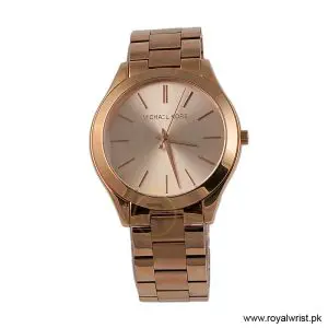 Michael Kors Women’s Quartz Stainless Steel Rose Gold Dial 42mm Watch MK3197 (Like New)