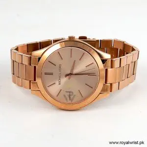 Michael Kors Women’s Quartz Stainless Steel Rose Gold Dial 42mm Watch MK3197 (Like New) - Image 4