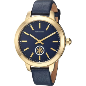 Tory Burch Women’s Quartz Blue Leather Strap Navy Blue Dial 38mm Watch TBW1203