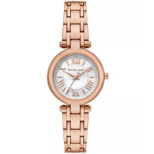 Michael Kors Women’s Quartz Rose Gold Stainless Steel White Mother Of Pearl Dial 30mm Watch MK4893