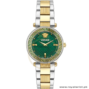 Versace Women’s Quartz Swiss Made Two-tone Stainless Steel Green Dial 35mm Watch VE8B00524