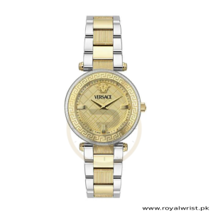 Versace Women’s Quartz Swiss Made Two-tone Stainless Steel Gold Dial 35mm Watch VE8B00324