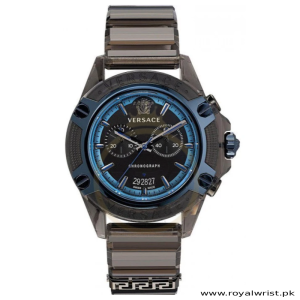 Versace Men’s Quartz Swiss Made Black Silicone Strap Black Dial 44mm Watch VEZ700622