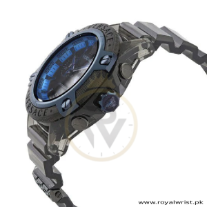 Versace Men’s Quartz Swiss Made Black Silicone Strap Black Dial 44mm Watch VEZ700622