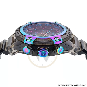 Alternative view of Versace Unisex Quartz Swiss Made Gray Silicone Strap Black Dial 44mm Watch VEZ701022