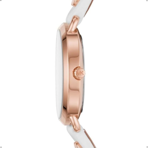 Michael Kors Women’s Quartz White Leather Strap Rose Gold Dial 34mm Watch MK2728 (Without Tag)