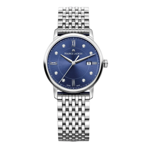 Maurice Lacroix Men’s Quartz Swiss Made Silver Stainless Steel Blue Dial 30mm Watch EL1094-SS002-450-1