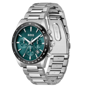 Alternative view of Hugo Boss Men’s Chronograph Quartz Silver Stainless Steel Green Dial 41mm Watch 1514241