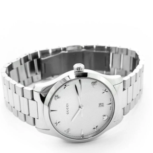 Gucci Women’s Quartz Swiss Made Silver Stainless Steel White Dial 38mm Watch YA1264028A - Image 3