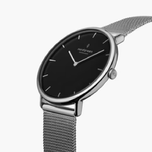 Alternative view of Nordgreen Unisex Quartz Silver Stainless Steel Black Dial 40mm Watch NR40SIMESIBL