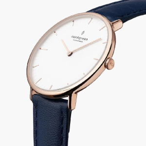 Nordgreen Unisex Quartz Blue Leather Strap White Dial 40mm Watch NR40RGLENAXX