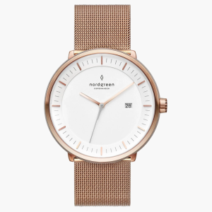 Nordgreen Unisex Quartz Rose Gold Stainless Steel White Dial 36mm Watch PH36RGMEROXX