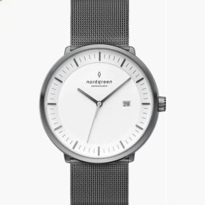 Nordgreen Unisex Quartz Grey Stainless Steel White Dial 36mm Watch PH36GMMEGUXX