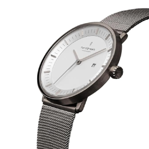Alternative view of Nordgreen Men’s Quartz Grey Stainless Steel White Dial 40mm Watch PH40GMMEGUXX