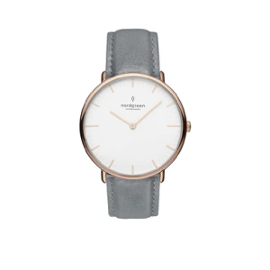 Nordgreen Women’s Quartz Grey Leather Strap White Dial 32mm Watch NR32RGLEGRXX