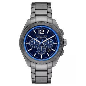 Michael Kors Men’s Chronograph Quartz Grey Stainless Steel Blue Dial 44mm Watch MK9178