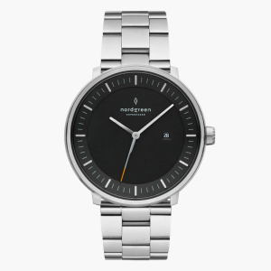 Nordgreen Unisex Quartz Silver Stainless Steel Black Dial 40mm Watch PH40SI3LSIBLCH