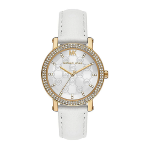 Michael Kors Women’s Quartz White Leather Strap White Dial 38mm Watch MK7551 (Without Tag)