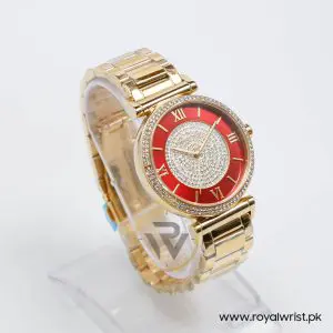 Michael Kors Women's Quartz Gold Stainless Steel Crystal Pave Dial 37mm Watch MK3377-G (Like New)