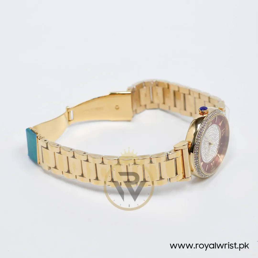 Michael Kors Women's Quartz Gold Stainless Steel Crystal Pave Dial 37mm Watch MK3377-G (Like New)