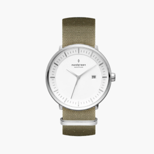 Nordgreen Unisex Quartz Green Nylon Strap White Dial 36mm Watch PH36SIMESINAGLBL