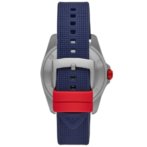Emporio Armani Men's Quartz Blue Silicone Strap Blue Dial 44mm Watch AR11217