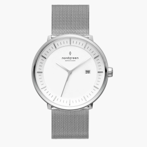 Nordgreen Men's Quartz Silver Stainless Steel White Dial 40mm Watch PH40SIMESIXX