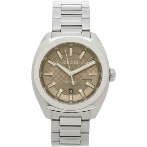 Gucci Men’s Swiss Made Quartz Silver Stainless Steel Brown Dial 41mm Watch YA142315