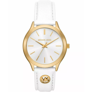 Michael Kors Women’s Quartz White Leather Strap White Dial 38mm Watch MK7544 (Without Tag)