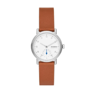 Skagen Women’s Quartz Brown Leather Strap White Dial 32mm Watch SKW3103 (Without Tag)