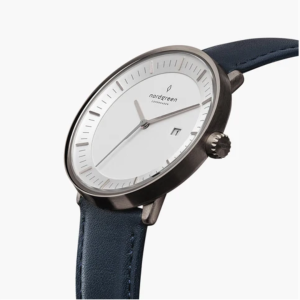 Alternative view of Nordgreen Unisex Quartz Blue Leather Strap White Dial 36mm Watch PH36GMLENAXX