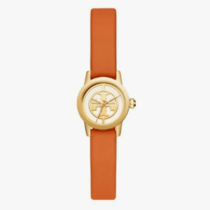 Tory Burch Women’s Quartz Orange Leather Strap White Dial 20mm Watch TBW4034 (Like New)
