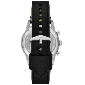 Fossil Men’s Chronograph Quartz Black Leather Strap Red Dial 42mm Watch FS6086 (Without Tag) - Image 3