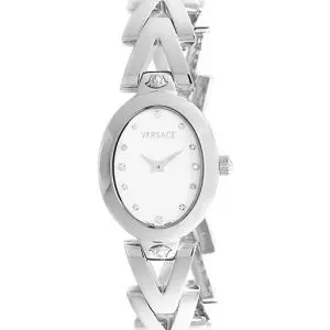 Versace V-Max Women’s Quartz Swiss Made Silver Stainless Steel Mother Of Pearl Dial 25mm Watch 60Q99 (Without Tag)