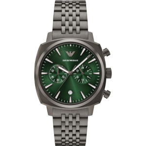 Emporio Armani Men’s Quartz Dark Grey Stainless Steel Green Dial 40mm Watch AR11689