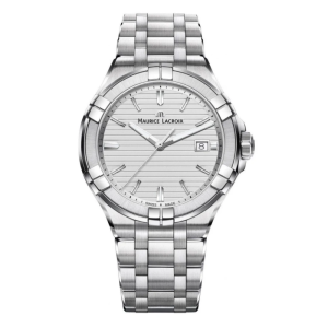 Maurice Lacroix Men’s Quartz Swiss Made Silver Stainless Steel Silver Dial 42mm Watch AI1008-SS002-131-1