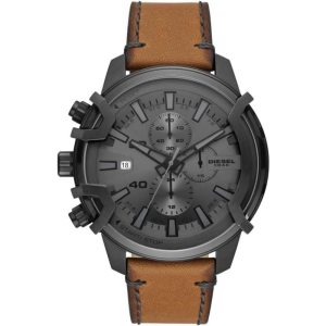 Diesel Men’s Quartz Brown Leather Strap Grey Dial 48mm Watch DZ4569 (Without Tag)