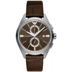 Emporio Armani Men's Quartz Brown Leather Strap Brown Dial 43mm Watch AR11482