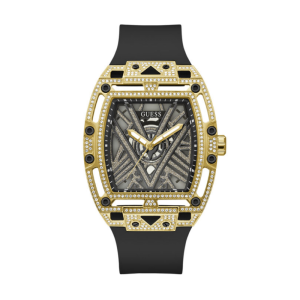 Guess Men’s Quartz Black Silicone Strap Grey Dial 44mm Watch GW0564G1