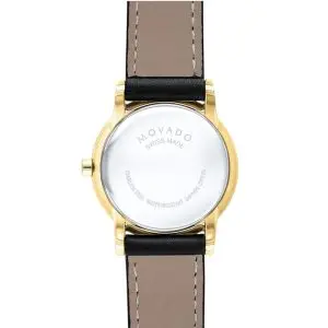Alternative view of Movado Women’s Swiss Made Quartz Black Leather Strap Black Dial 28mm Watch 0607319 (Like New)