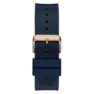 Guess Men’s Quartz Blue Silicone & Leather Strap Blue Dial 44mm Watch GW0791G2