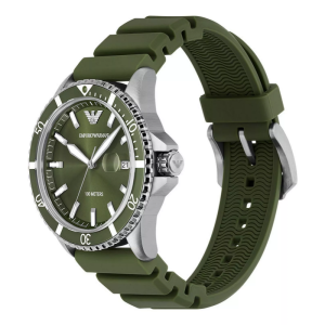 Emporio Armani Men's Quartz Green Silicone Strap Green Dial 42mm Watch AR11638
