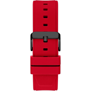 Guess Men’s Quartz Red Silicone Strap Black Dial 46mm Watch GW0334G4